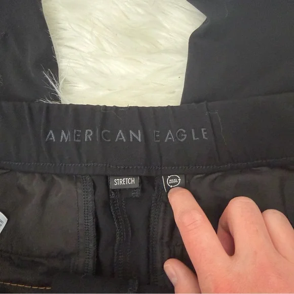 American Eagle Outfitters Black Wide Leg Trouser Sz 6 8 Regular - Picture 3 of 5